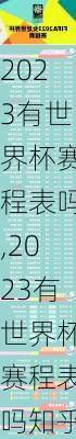 2023有世界杯赛程表吗,2023有世界杯赛程表吗知乎