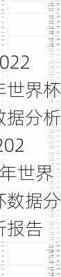 2022年世界杯数据分析,2022年世界杯数据分析报告