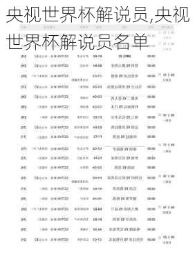 央视世界杯解说员,央视世界杯解说员名单