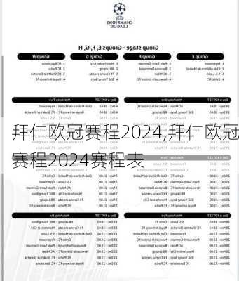 拜仁欧冠赛程2024,拜仁欧冠赛程2024赛程表