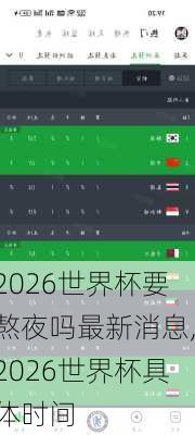 2026世界杯要熬夜吗最新消息,2026世界杯具体时间