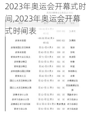 2023年奥运会开幕式时间,2023年奥运会开幕式时间表