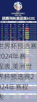 世界杯预选赛2024年赛程表,美洲世界杯预选赛2024年赛程表