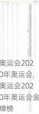 奥运会2020年奥运会,奥运会2020年奥运会金牌榜