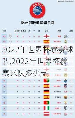 2022年世界杯参赛球队,2022年世界杯参赛球队多少支