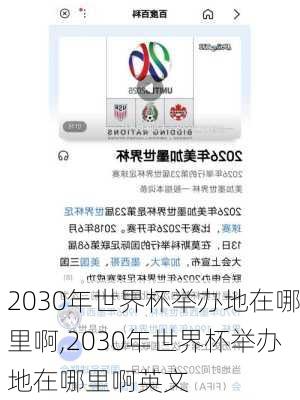 2030年世界杯举办地在哪里啊,2030年世界杯举办地在哪里啊英文