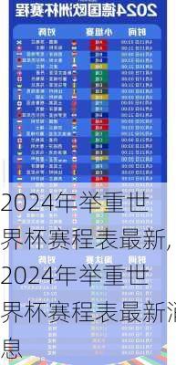 2024年举重世界杯赛程表最新,2024年举重世界杯赛程表最新消息