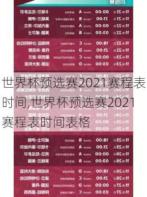 世界杯预选赛2021赛程表时间,世界杯预选赛2021赛程表时间表格