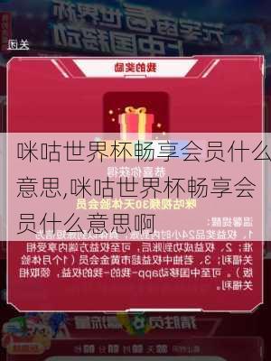 咪咕世界杯畅享会员什么意思,咪咕世界杯畅享会员什么意思啊