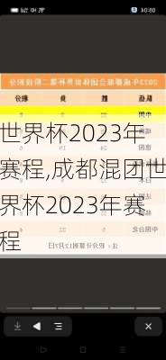 世界杯2023年赛程,成都混团世界杯2023年赛程