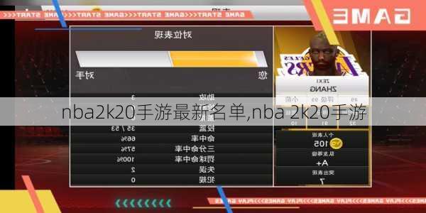 nba2k20手游最新名单,nba 2k20手游