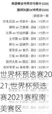 世界杯预选赛2021,世界杯预选赛2021赛程南美赛区