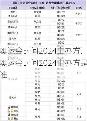 奥运会时间2024主办方,奥运会时间2024主办方是谁