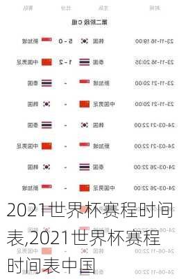 2021世界杯赛程时间表,2021世界杯赛程时间表中国