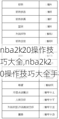 nba2k20操作技巧大全,nba2k20操作技巧大全手机