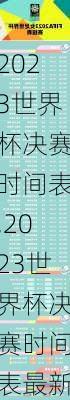 2023世界杯决赛时间表,2023世界杯决赛时间表最新