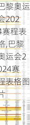 巴黎奥运会2024赛程表格,巴黎奥运会2024赛程表格图片