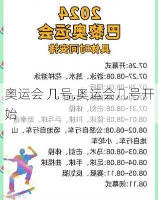 奥运会 几号,奥运会几号开始