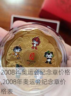 2008年奥运会纪念章价格,2008年奥运会纪念章价格表