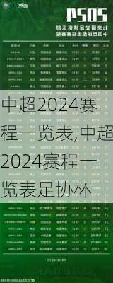 中超2024赛程一览表,中超2024赛程一览表足协杯