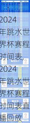 2024年跳水世界杯赛程时间表,2024年跳水世界杯赛程时间表直播回放