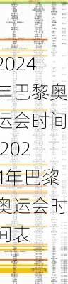 2024年巴黎奥运会时间,2024年巴黎奥运会时间表