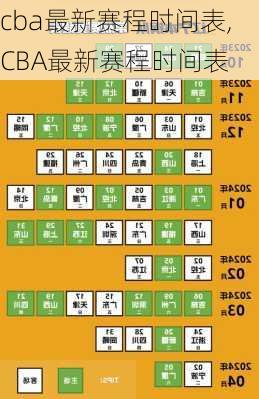 cba最新赛程时间表,CBA最新赛程时间表