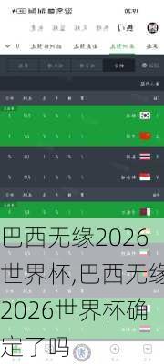 巴西无缘2026世界杯,巴西无缘2026世界杯确定了吗